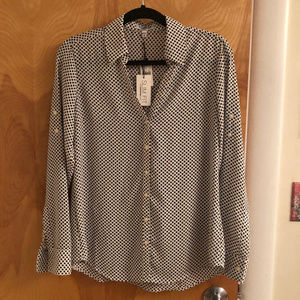 Black and White Polkadot Portofino Shirt